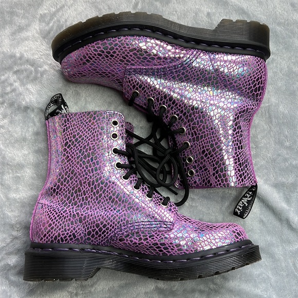 Dr. Martens 1460 Pascal Snake Metallic Suede Lace Up Boots UK3 EU36 US5 - Picture 9 of 13